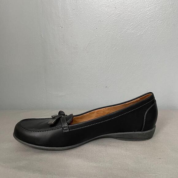 Natural Soul Gracee Size 9.5 Black All Thru Comfort Loafers Moccasins Flats - Picture 7 of 12